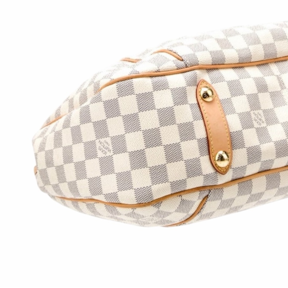 Louis Vuitton Galliera PM Damier Azur Hobo Shoulder Bag Leather Trim Authentic - Picture 4 of 14